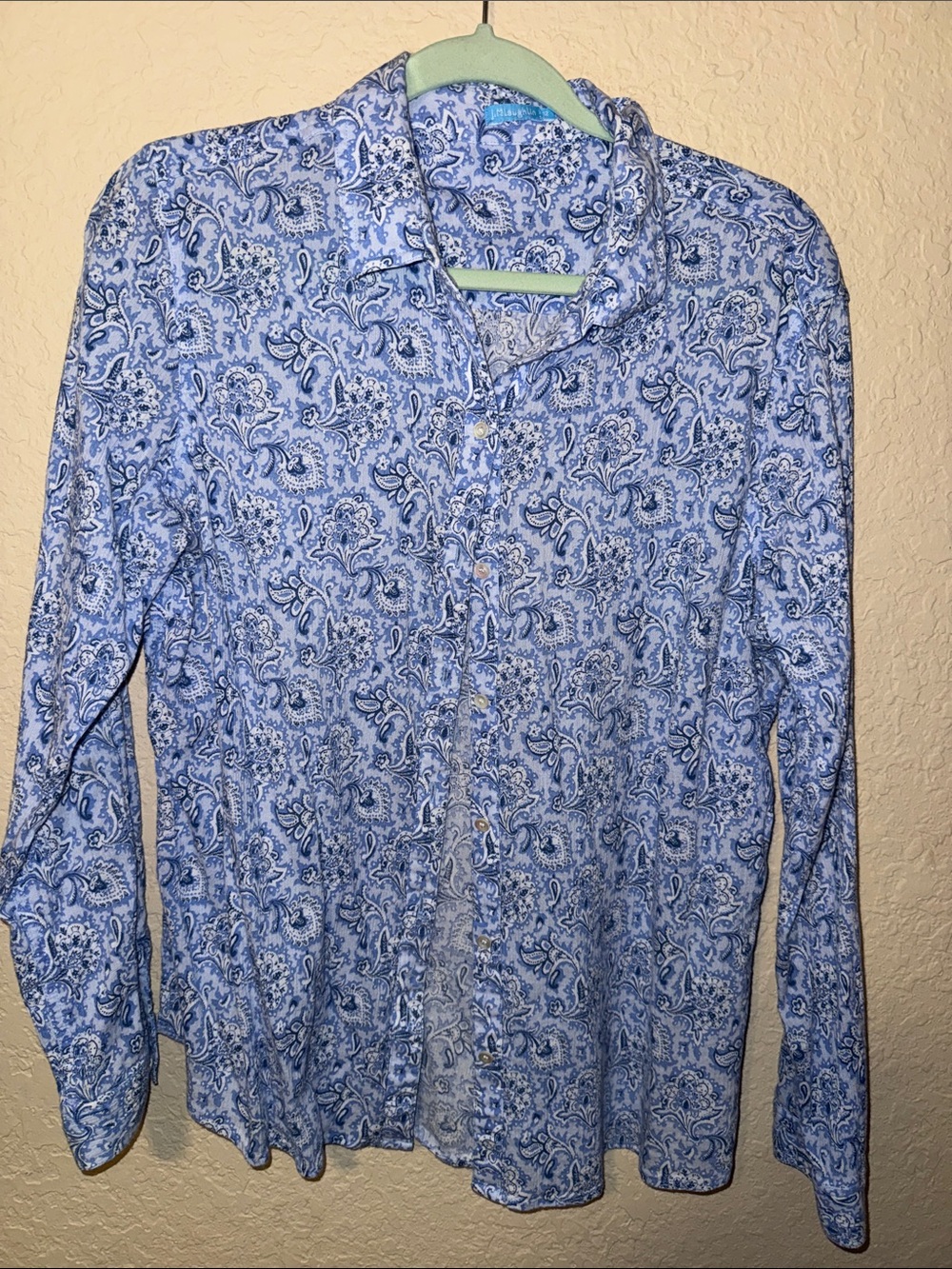 J. McLaughlin Blue Paisley Button-Down Shirt